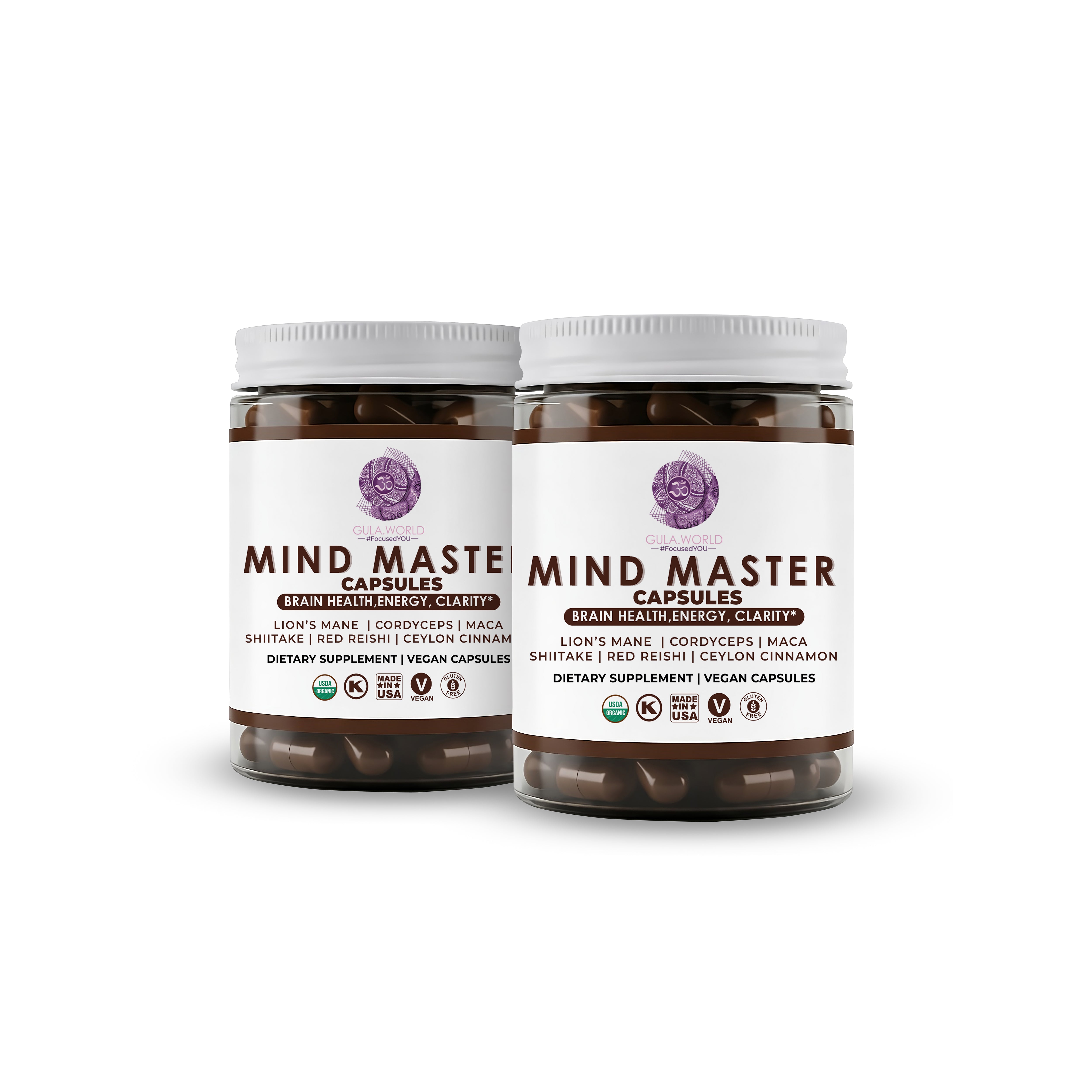 Mind Master Mushroom Capsules 2 Months Supply High-Concentration 8:1 Extract Formula