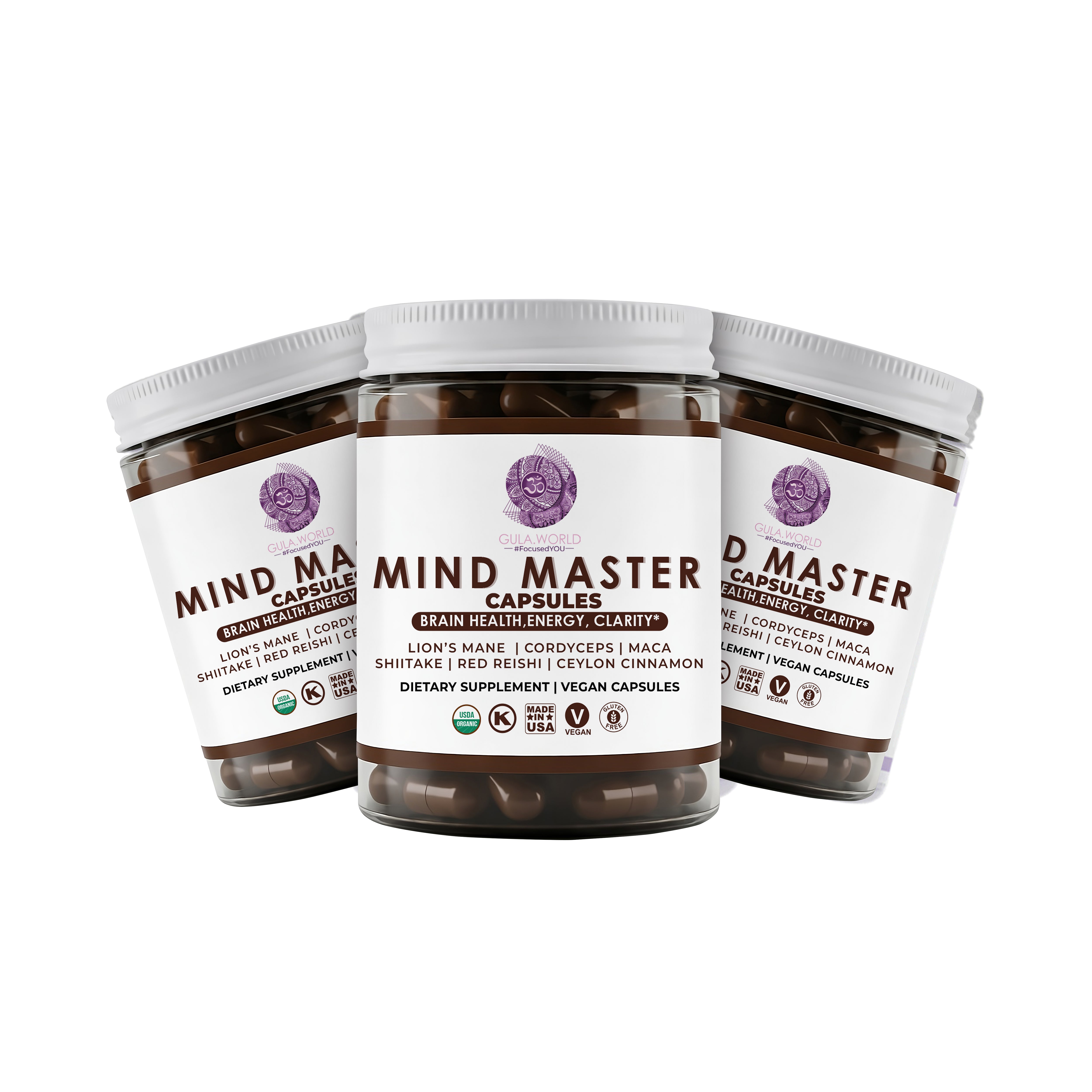 Mind Master Mushroom Capsules 3 Months' Supply High-Concentration 8:1 Extract Formula