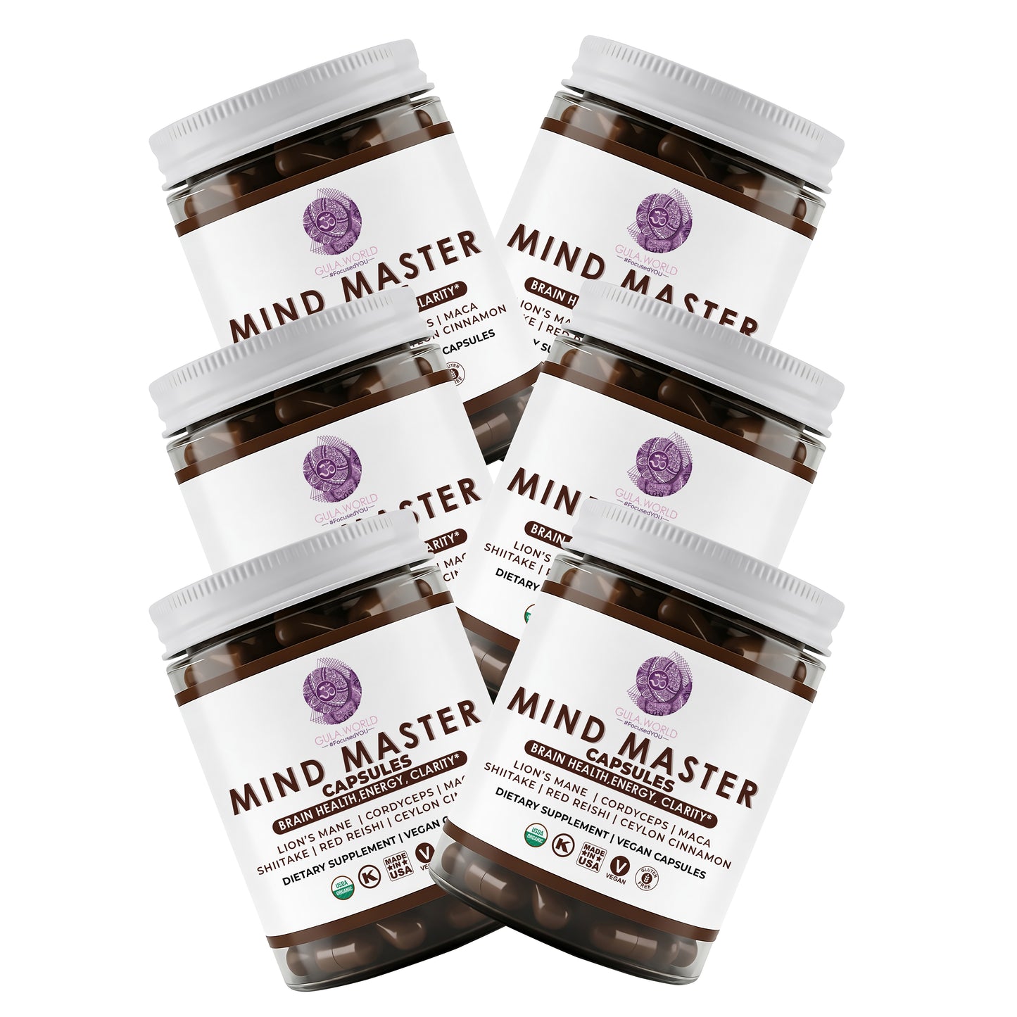 Mind Master Mushroom Capsules 6 Months' Supply High-Concentration 8:1 Extract Formula