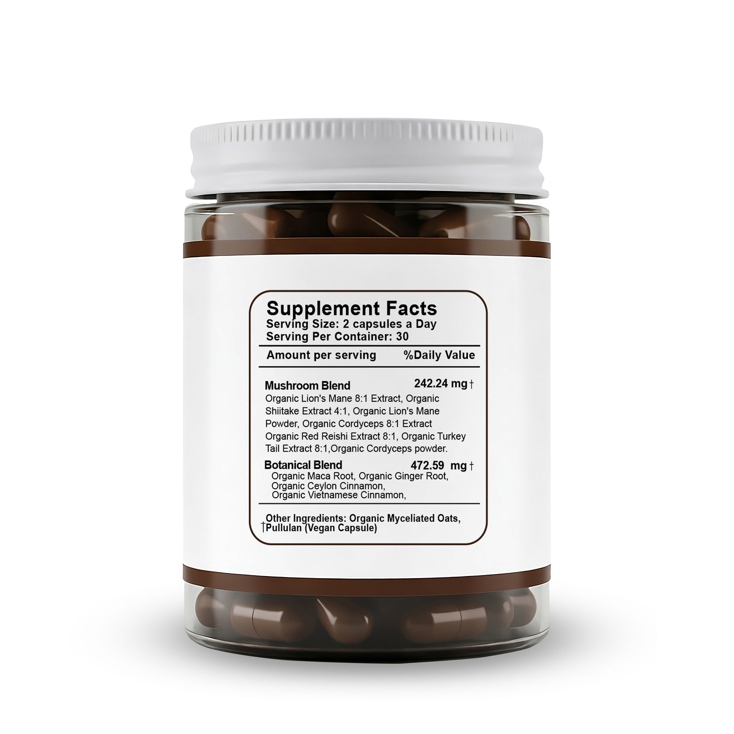 Mind Master Mushroom Capsules 6 Months' Supply High-Concentration 8:1 Extract Formula